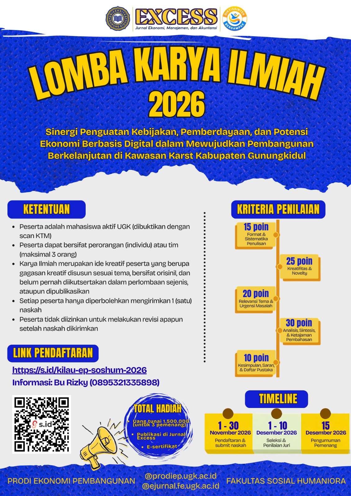 Pembukaan Lomba Karya Ilmiah Mahasiswa Fakultas Sosial Humaniora 2026 